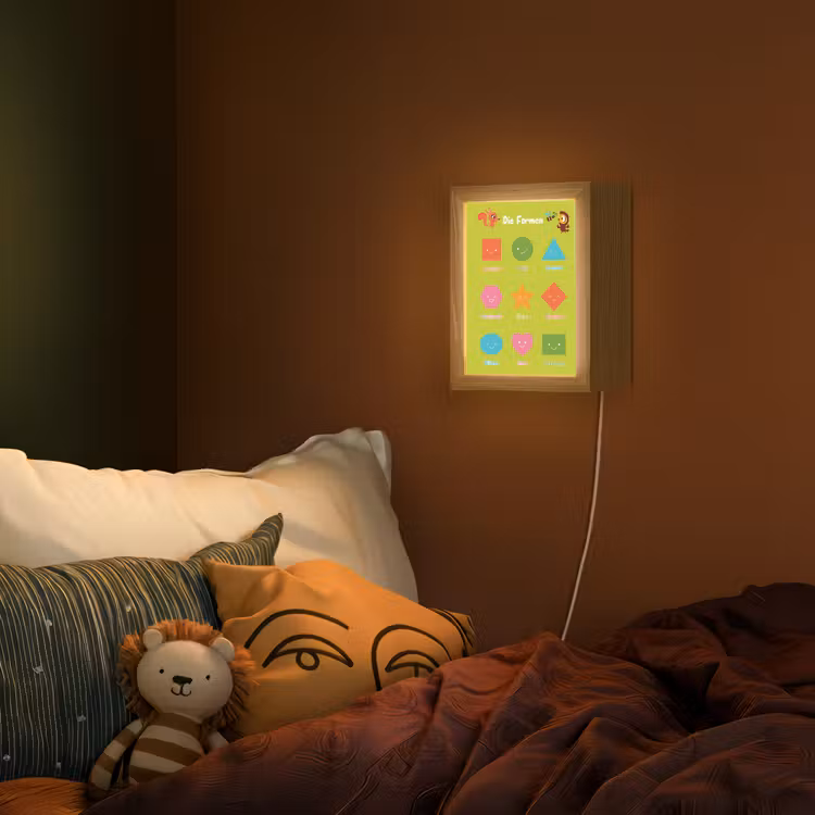 Educatief - Vormen leren - Groen - Geometrische vormen Light Box met kabel (Wandlamp kind) klein -sfeer1_kind