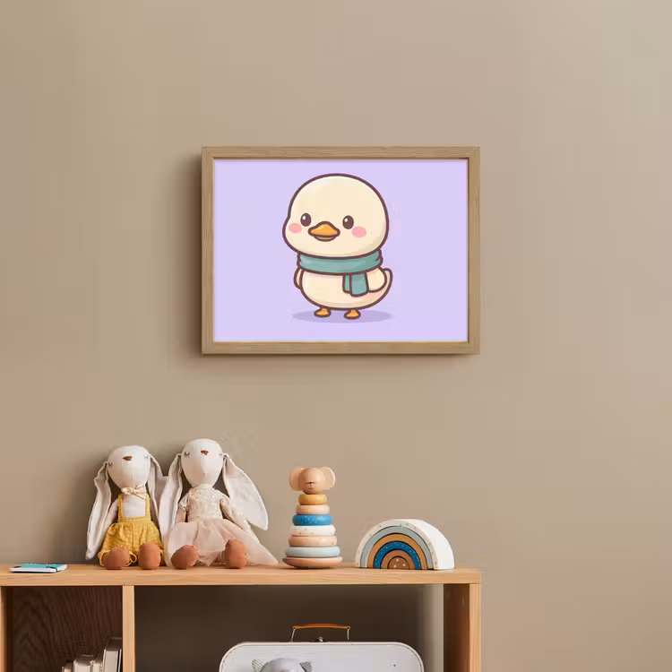 Eend - Sjaal - Paars Light Box met batterij (Wandlamp kind) middel -sfeer2_kind