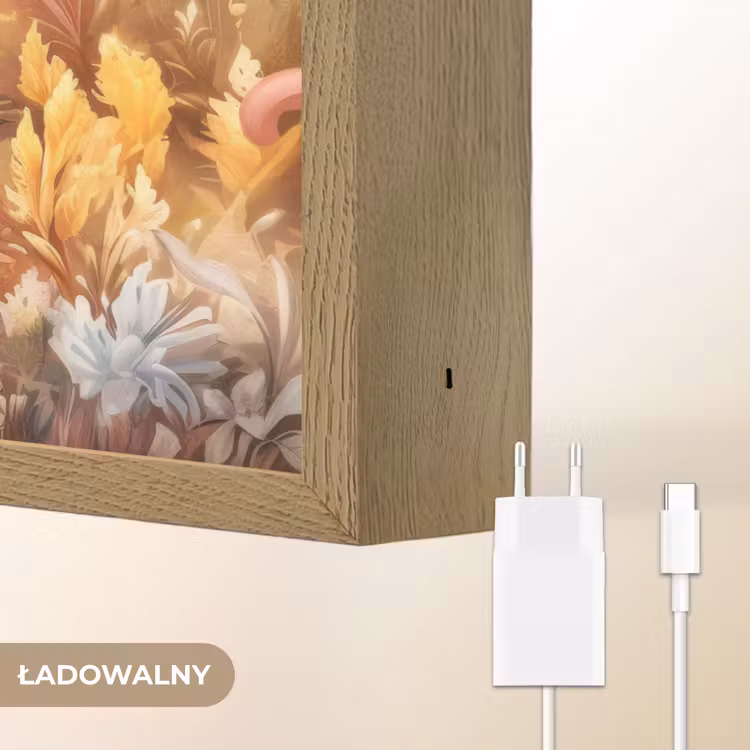 Eenhoorn - Bloemen - Vlinder - Roze Light Box met batterij (Wandlamp kind) middel -USP_websiteoplaadbaarNL