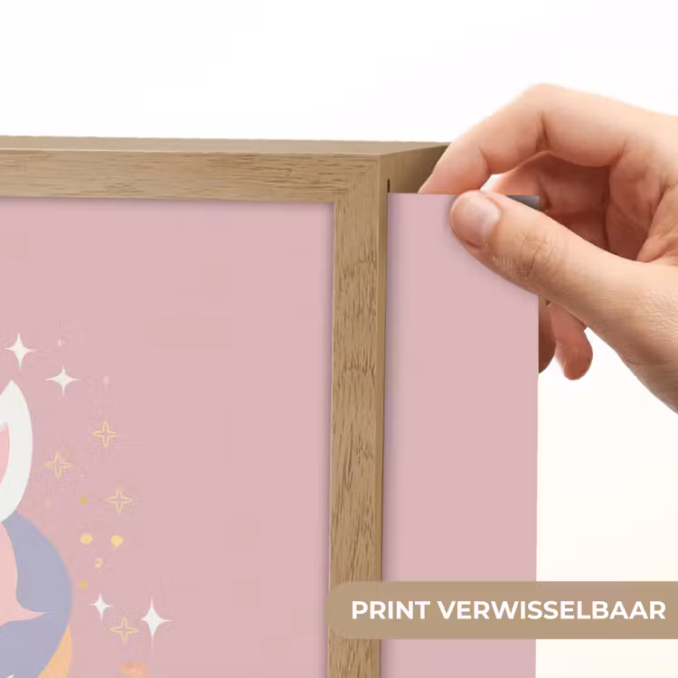 Eenhoorn - Roze - Bloemen Light Box met batterij (Wandlamp kind) middel -USP_websiteprintNL
