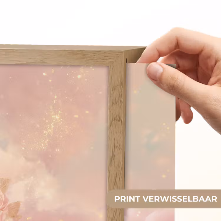 Eenhoorn - Wolken - Roze Light Box met batterij (Wandlamp kind) middel -USP_websiteprintNL
