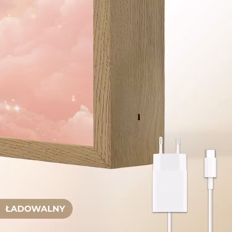 Eenhoorn - Wolken - Roze Light Box met batterij (Wandlamp kind) middel -USP_websiteoplaadbaarNL