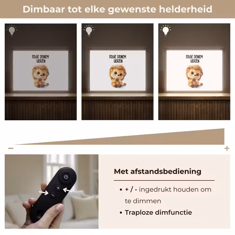 Egel - Wit - Dieren - Quote - Hart Light Box met batterij (Wandlamp kind) middel -USP_dimbaarNL