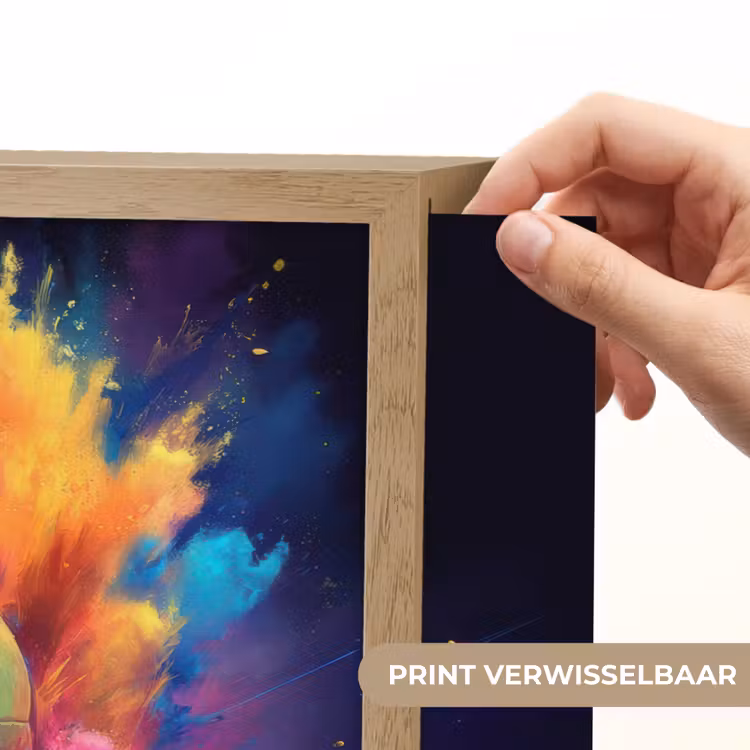 Explosie - Kleurrijk - Voetbal - Abstract Light Box met batterij (Wandlamp kind) middel -USP_websiteprintNL