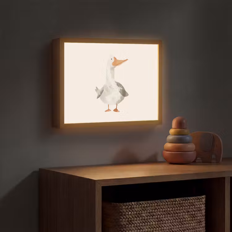 Gans - Eend - Boerderij - Dieren Light Box met batterij (Wandlamp kind) middel -sfeer5_kind
