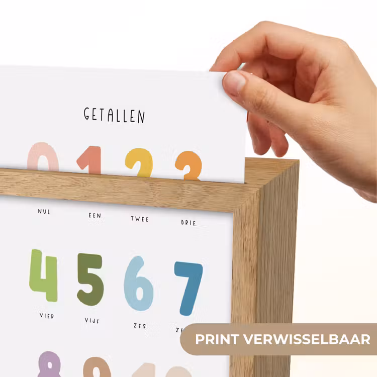 Getallen - Educatief - Leren tellen - Cijfers oefenen voor kinderen - Kleuren Light Box met kabel (Wandlamp kind) klein -USP_websiteprintNL