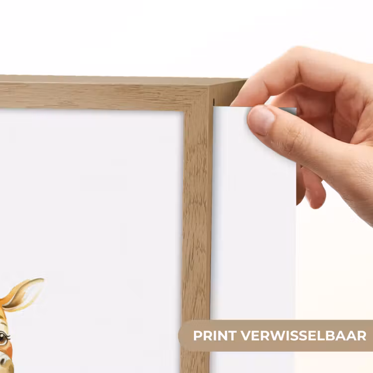Giraf - Baby - Dieren - Blauwe ballon Light Box met batterij (Wandlamp kind) middel -USP_websiteprintNL