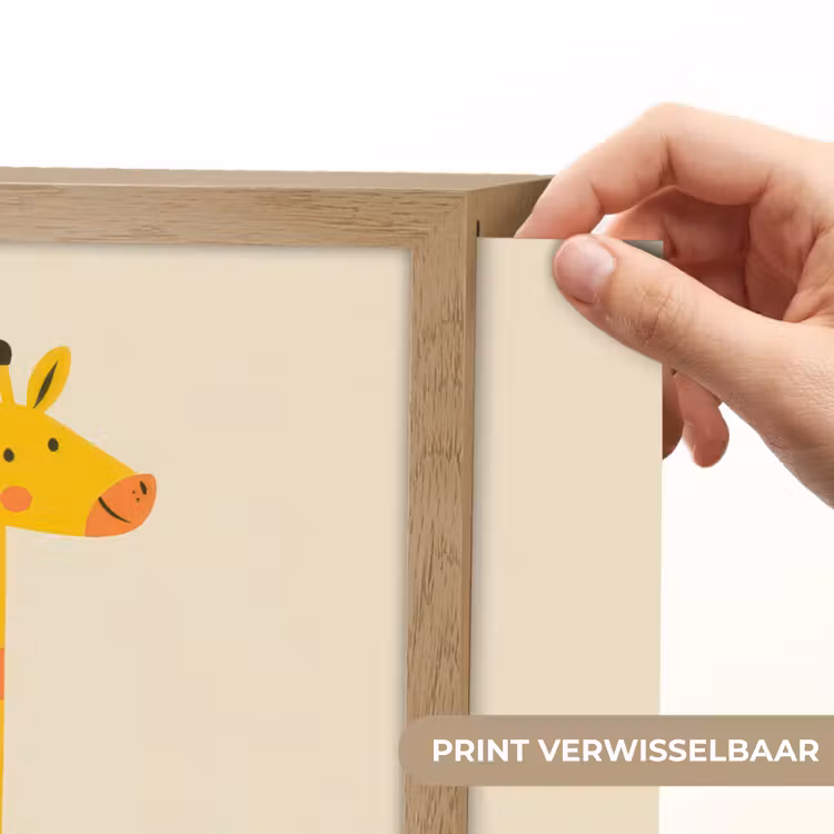 Giraffe - Regenboogmanen - Beige Light Box met batterij (Wandlamp kind) middel -USP_websiteprintNL