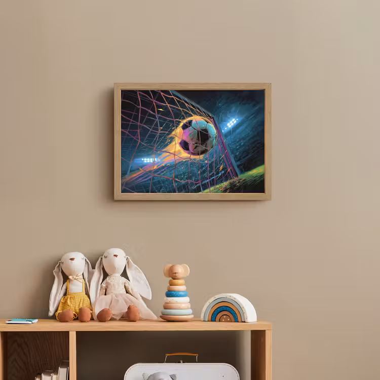 Goal - Voetbal - Vuur - Stadion Light Box met batterij (Wandlamp kind) middel -sfeer2_kind