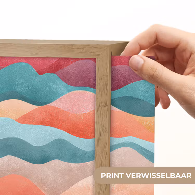 Golven - Kleurrijk - Abstract Light Box met batterij (Wandlamp kind) middel -USP_websiteprintNL