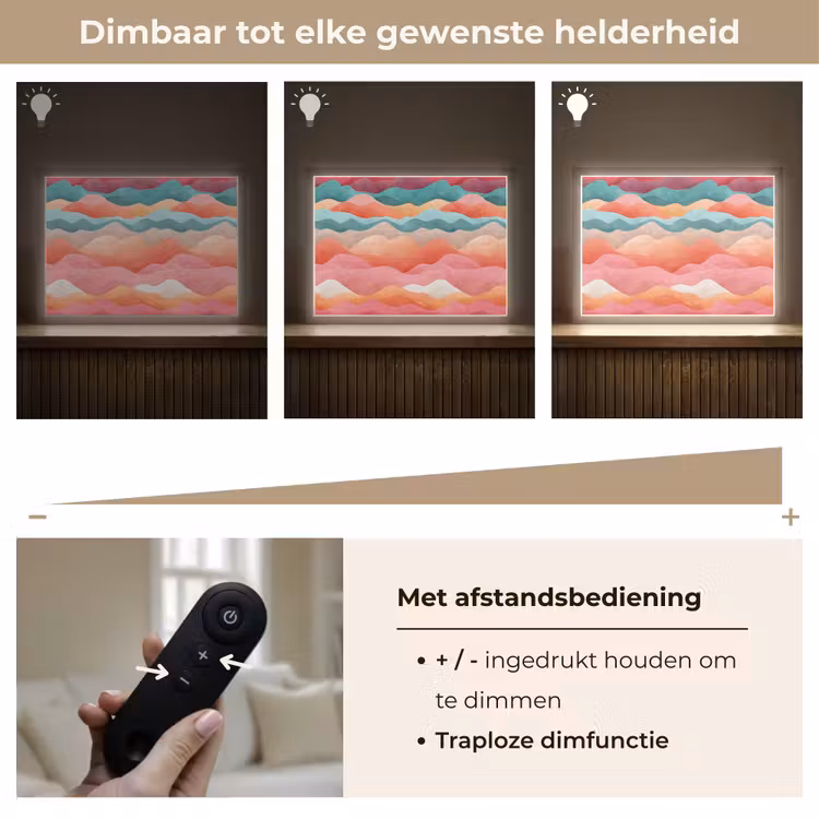 Golven - Kleurrijk - Abstract Light Box met batterij (Wandlamp kind) middel -USP_dimbaarNL