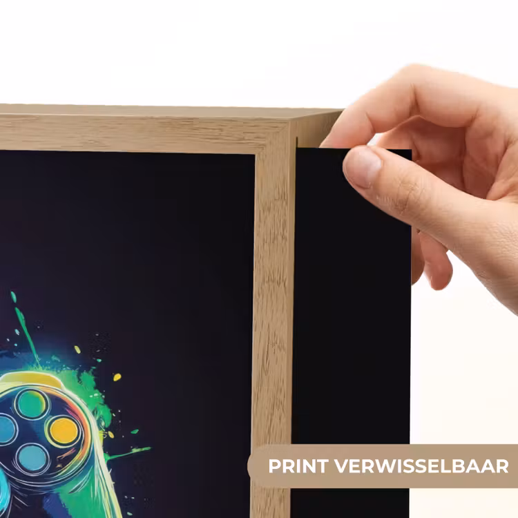 Grafisch - Controller - Neon - Verfspatten Light Box met batterij (Wandlamp kind) middel -USP_websiteprintNL