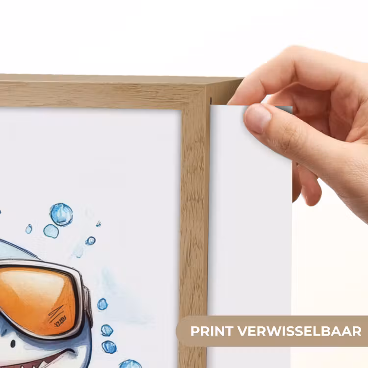 Haai - Zonnebril - Blauw - Water Light Box met batterij (Wandlamp kind) middel -USP_websiteprintNL