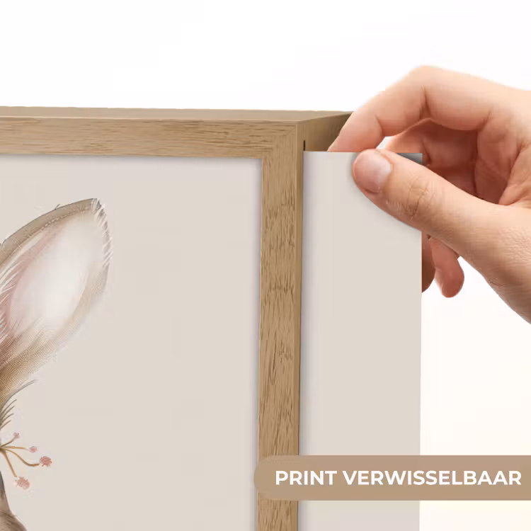 Haas - Dier - Bohemian - Pastel kleuren Light Box met batterij (Wandlamp kind) middel -USP_websiteprintNL