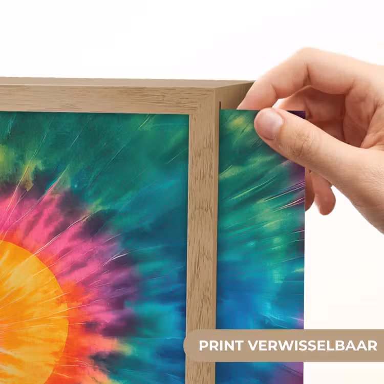 Hart - Tie Dye - Kleurrijk Light Box met batterij (Wandlamp kind) middel -USP_websiteprintNL