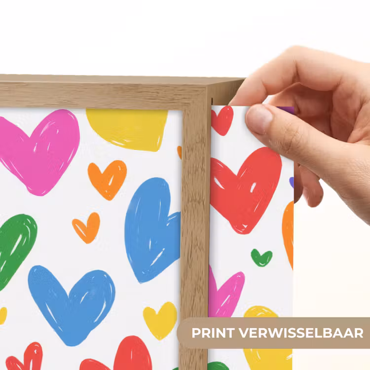 Hartjes - Patroon - Kleurrijk Light Box met batterij (Wandlamp kind) middel -USP_websiteprintNL