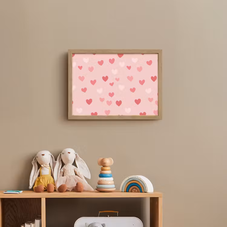 Hartjes - Patroon - Roze Light Box met batterij (Wandlamp kind) middel -sfeer2_kind