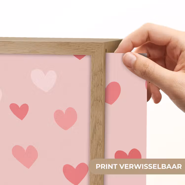 Hartjes - Patroon - Roze Light Box met batterij (Wandlamp kind) middel -USP_websiteprintNL