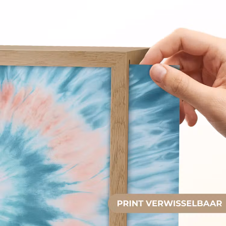 Hartvormig - Tie dye - Pasteltinten - Lichtgroen Light Box met batterij (Wandlamp kind) middel -USP_websiteprintNL