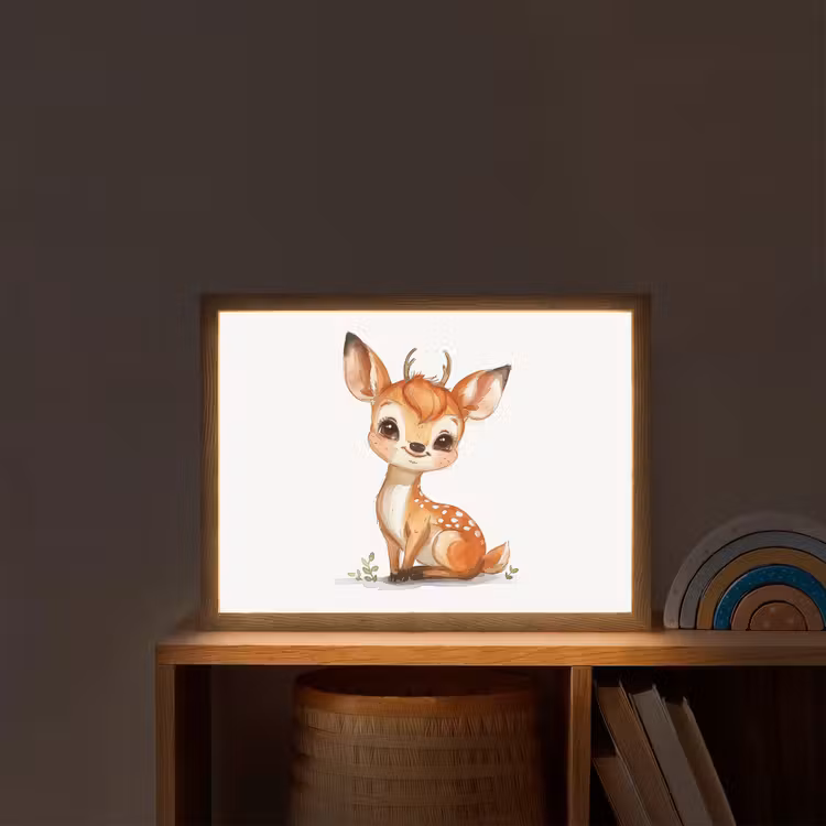 Hert - Baby - Dieren Light Box met batterij (Wandlamp kind) middel -sfeer1_kind
