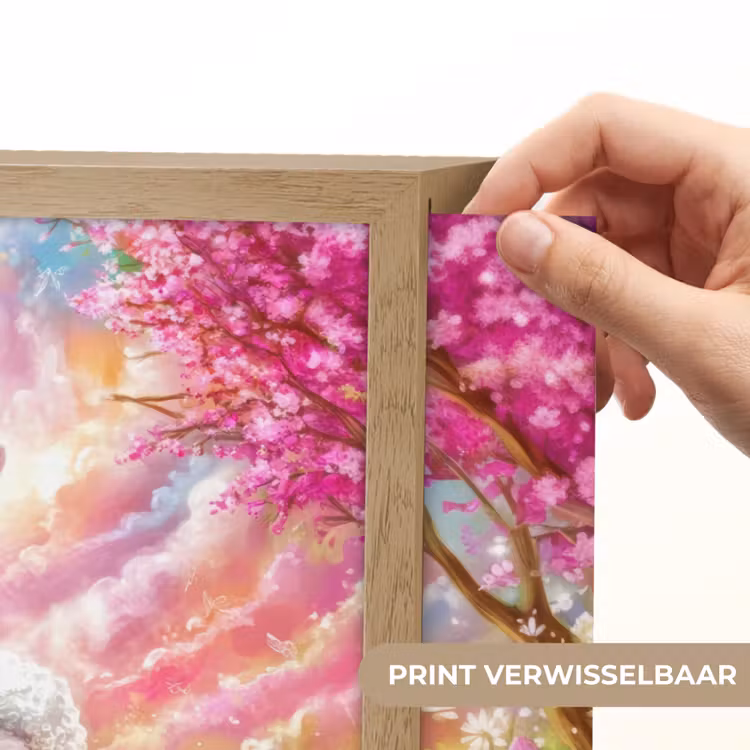 Hertje - Lammetje - Bloemen - Pastel Light Box met batterij (Wandlamp kind) middel -USP_websiteprintNL