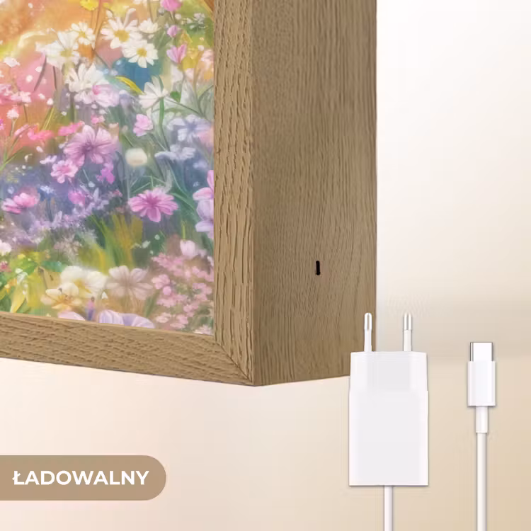 Hertje - Lammetje - Bloemen - Pastel Light Box met batterij (Wandlamp kind) middel -USP_websiteoplaadbaarNL