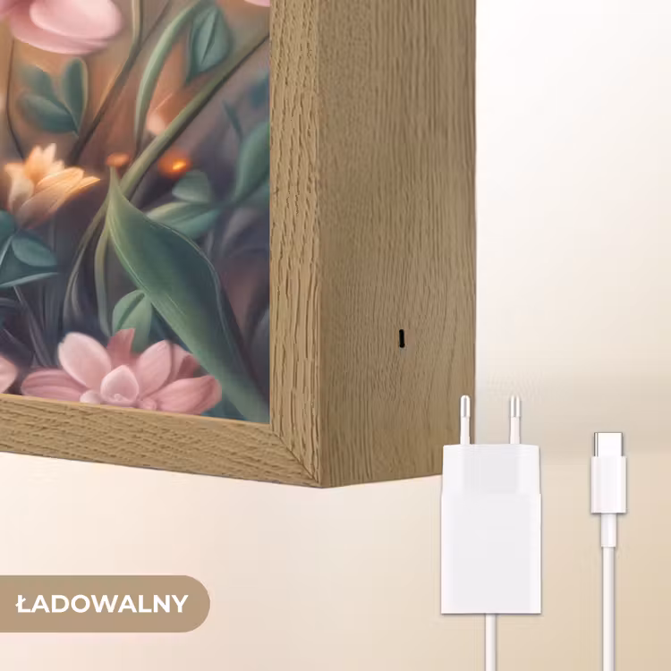 Hond - Bloemen - Roze Light Box met batterij (Wandlamp kind) middel -USP_websiteoplaadbaarNL