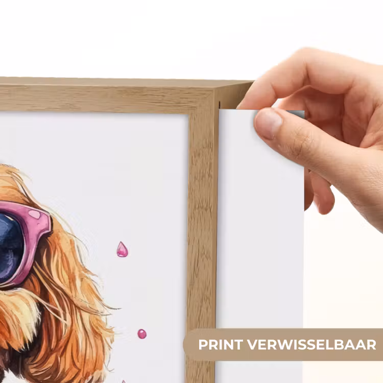 Hond - Roze - Kauwgom Light Box met batterij (Wandlamp kind) middel -USP_websiteprintNL