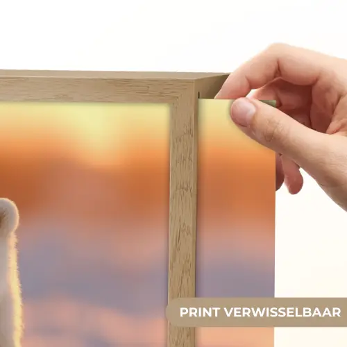 Ijsbeer - Sneeuw - Zonsopgang Light Box met batterij (Wandlamp kind) middel -USP_websiteprintNL