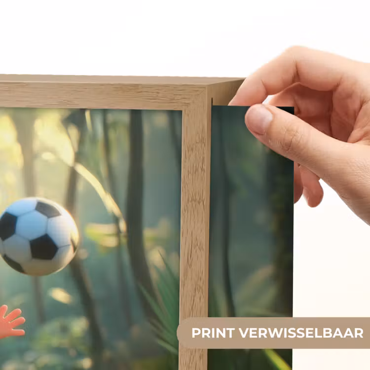 Jongen - Voetbal - Bos Light Box met batterij (Wandlamp kind) middel -USP_websiteprintNL