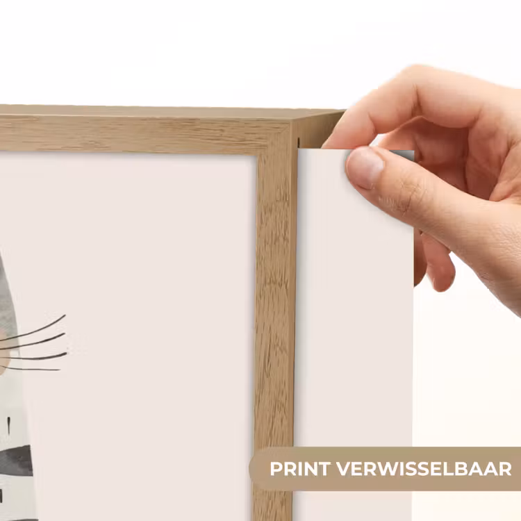 Kat - Dieren - Beige Light Box met batterij (Wandlamp kind) middel -USP_websiteprintNL