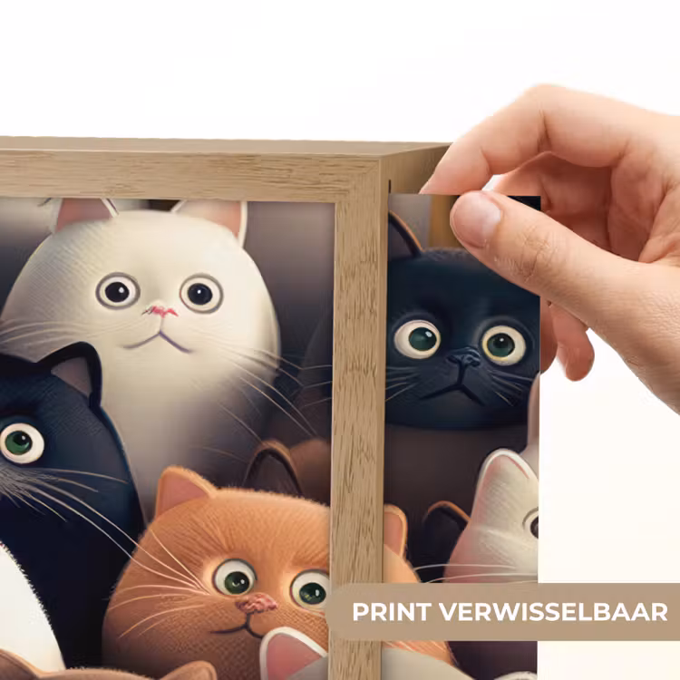 Kat - Dieren - Poes - Patroon - Jongen - Meisje Light Box met batterij (Wandlamp kind) middel -USP_websiteprintNL