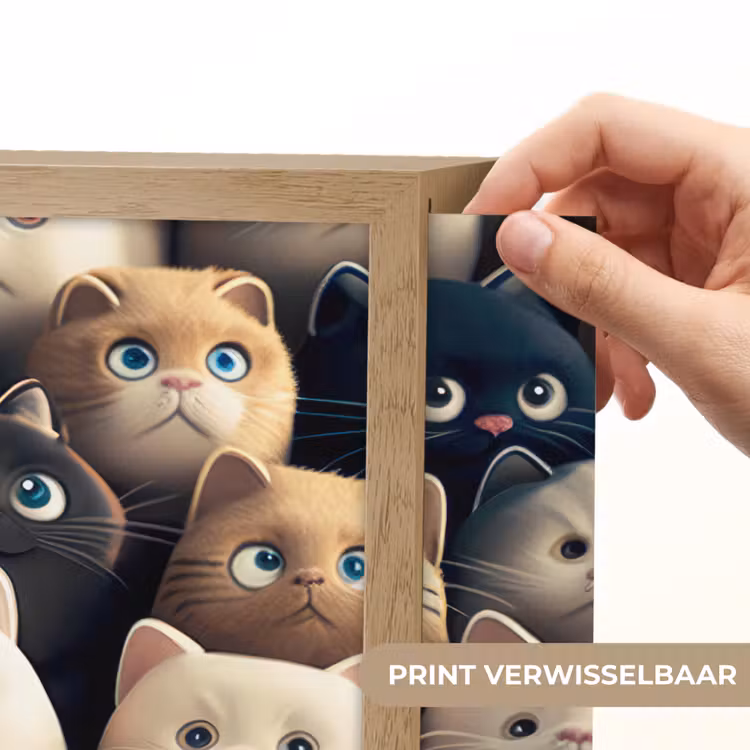 Katten - Dieren - Poes - Design - Meiden - Jongens Light Box met batterij (Wandlamp kind) middel -USP_websiteprintNL