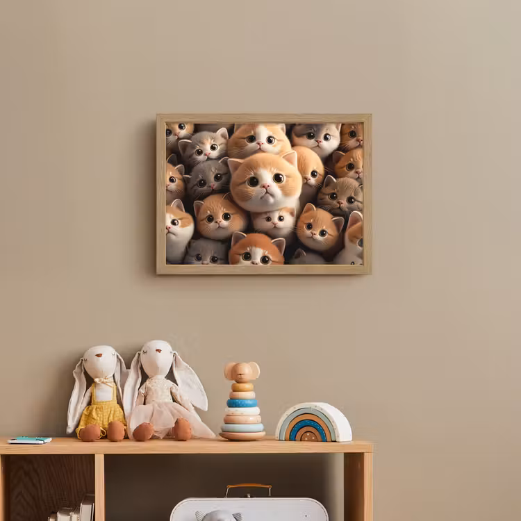 Katten - Huisdieren - Kitten - Design - Jongens - Meisjes Light Box met batterij (Wandlamp kind) middel -sfeer2_kind