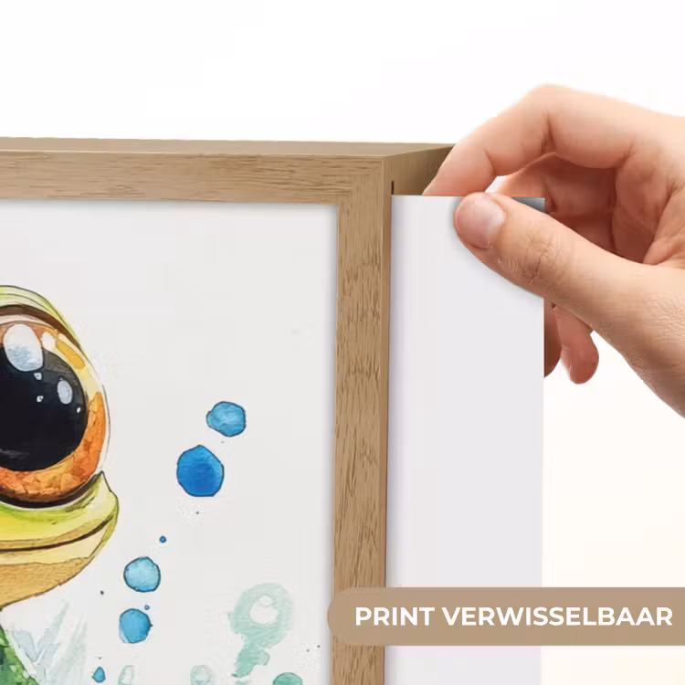 Kikker - Groen - Water - Dieren Light Box met batterij (Wandlamp kind) middel -USP_websiteprintNL