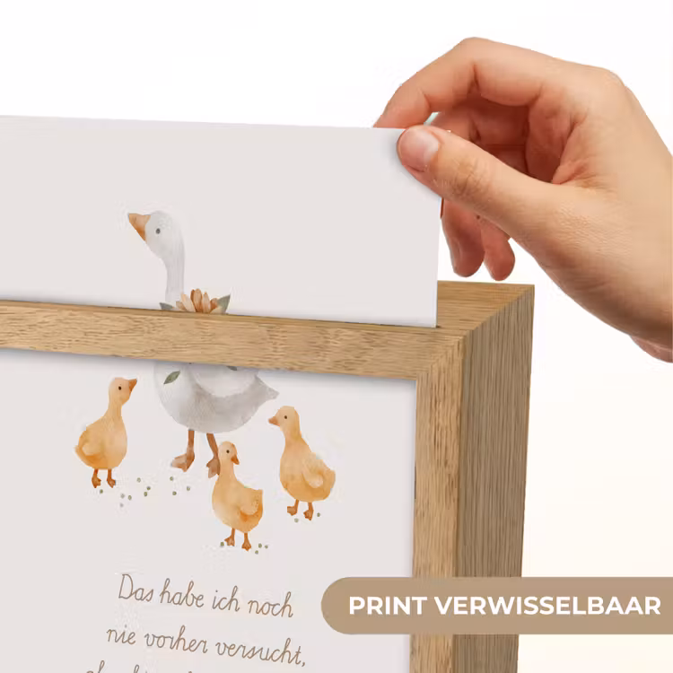 Kinderen - Ganzen - Beige - Quote - Boerderij Light Box met kabel (Wandlamp kind) klein -USP_websiteprintNL