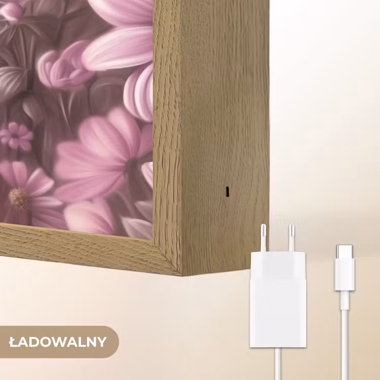 Kitten - Bloemen - Vlinders - Paars Light Box met batterij (Wandlamp kind) middel -USP_websiteoplaadbaarNL