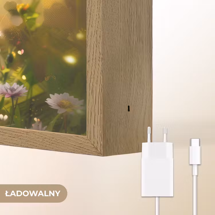 Kitten - Dier - Natuur - Bloemen Light Box met batterij (Wandlamp kind) middel -USP_websiteoplaadbaarNL