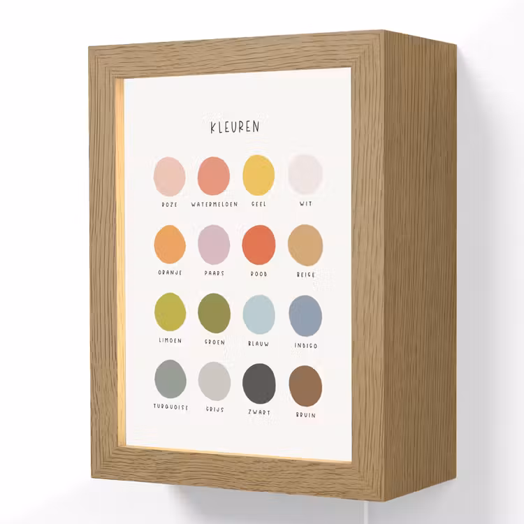 Kleuren - Leren voor kinderen - Educatief Light Box met kabel (Wandlamp kind) klein -3d