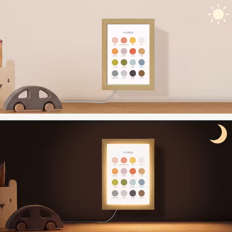 Kleuren - Leren voor kinderen - Educatief Light Box met kabel (Wandlamp kind) klein -sfeer3_kind