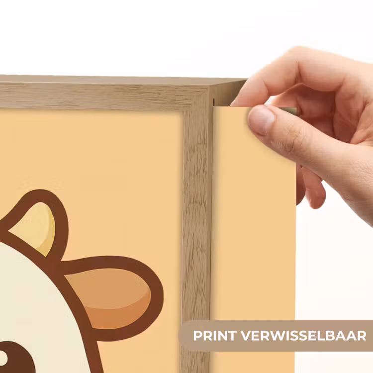 Koe - Oranje - Cartoon Light Box met batterij (Wandlamp kind) middel -USP_websiteprintNL