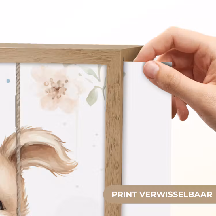 Konijn - Baby dier - Kinderen Light Box met batterij (Wandlamp kind) middel -USP_websiteprintNL