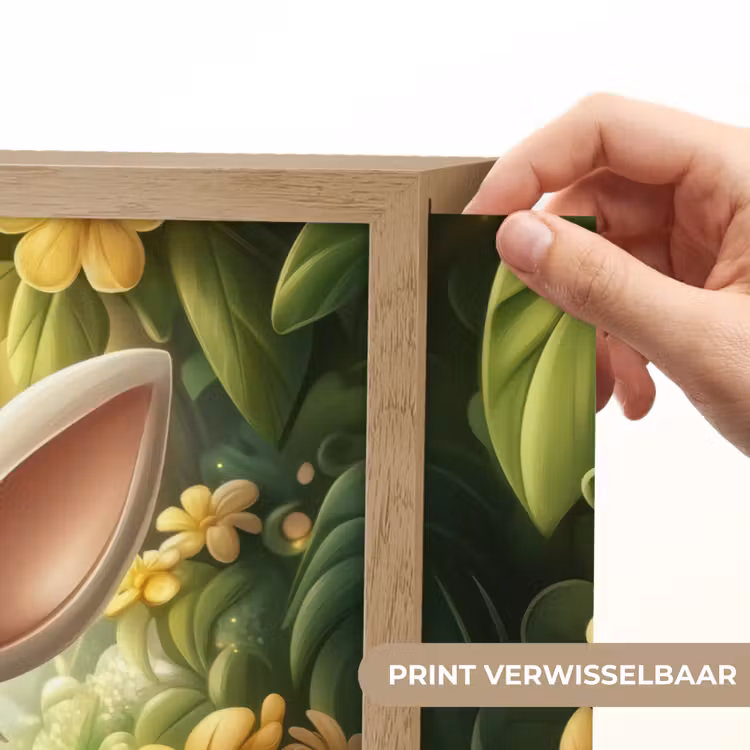 Konijn - Bos - Vlinders - Cartoon Light Box met batterij (Wandlamp kind) middel -USP_websiteprintNL