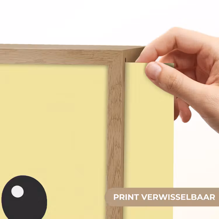 Kuiken - Vrolijk - Geel - Minimalistisch Light Box met batterij (Wandlamp kind) middel -USP_websiteprintNL