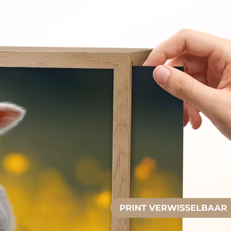 Lammetje - Gras - Bloemen - Geel Light Box met batterij (Wandlamp kind) middel -USP_websiteprintNL