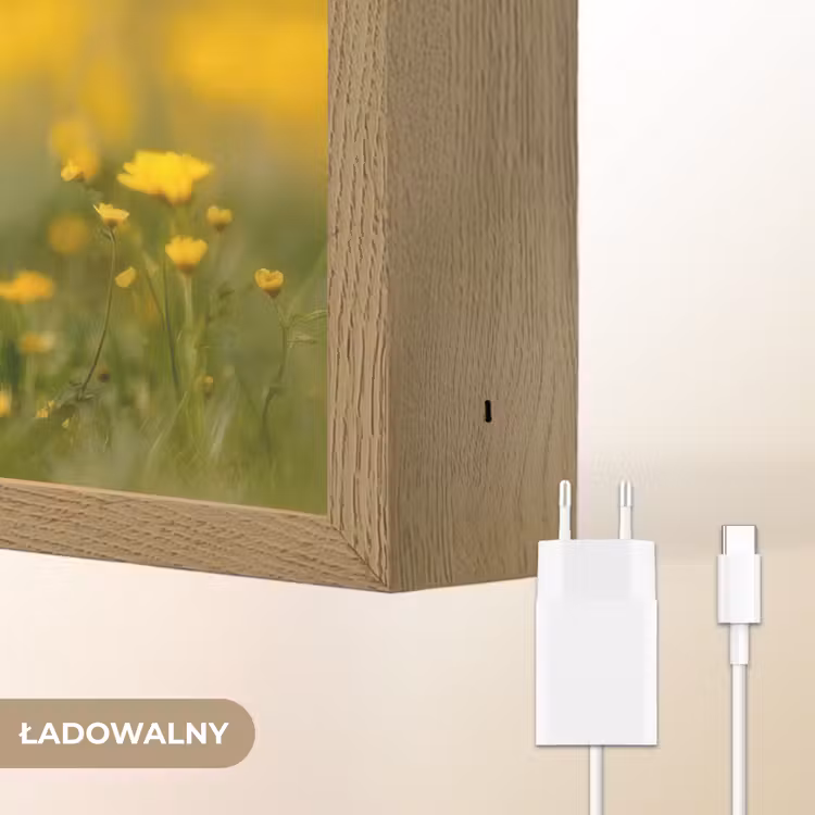 Lammetje - Gras - Bloemen - Geel Light Box met batterij (Wandlamp kind) middel -USP_websiteoplaadbaarNL