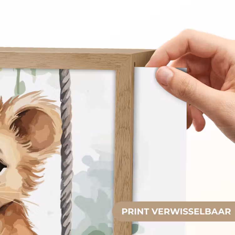 Leeuw - Dier - Kinderen - Jungle Light Box met batterij (Wandlamp kind) middel -USP_websiteprintNL