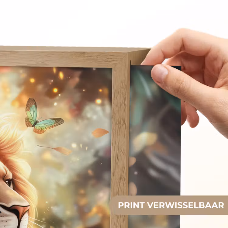 Leeuw - Dieren - Bloemen - Jungle Light Box met batterij (Wandlamp kind) middel -USP_websiteprintNL