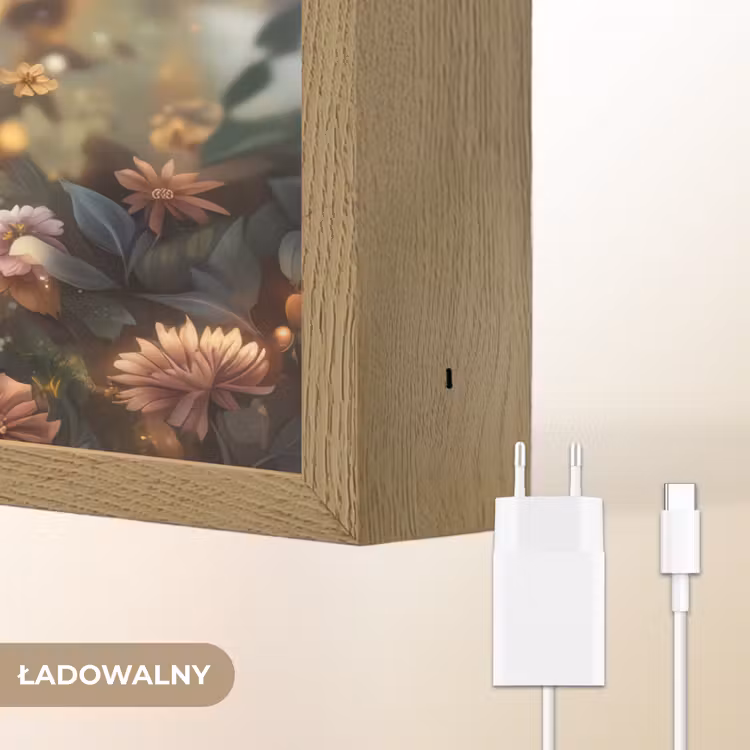 Leeuw - Dieren - Bloemen - Jungle Light Box met batterij (Wandlamp kind) middel -USP_websiteoplaadbaarNL