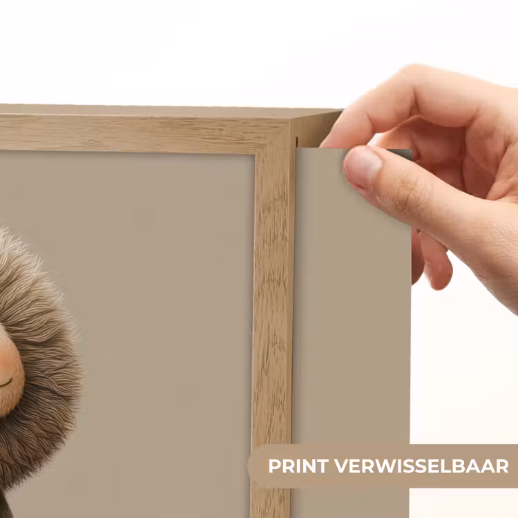 Leeuw - Oranje bloemen - Vriendelijk Light Box met batterij (Wandlamp kind) middel -USP_websiteprintNL